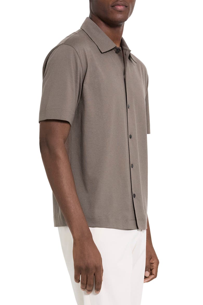 Relaxed Short Sleeve Button-Up Shirt, Alternate, color, MOREL - 2MY