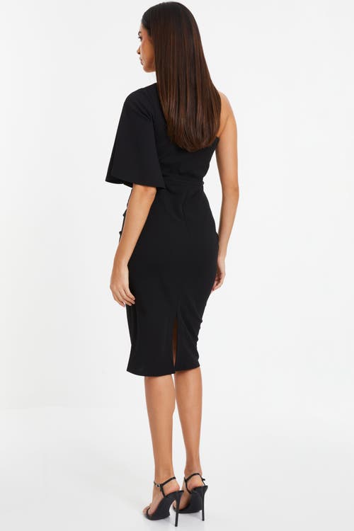 Quiz Scuba Crepe One Shoulder Midi Dress
