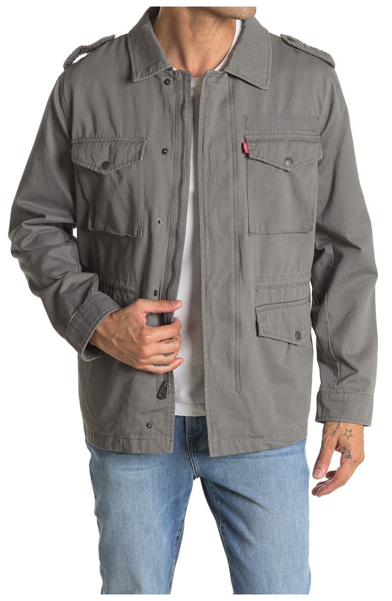 Levi's<sup>®</sup> Washed Cotton Military Jacket, Main, color,