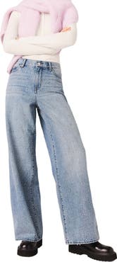 maje Wide-leg all-over rhinestone jeans