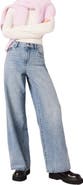 maje Wide-leg all-over rhinestone jeans
