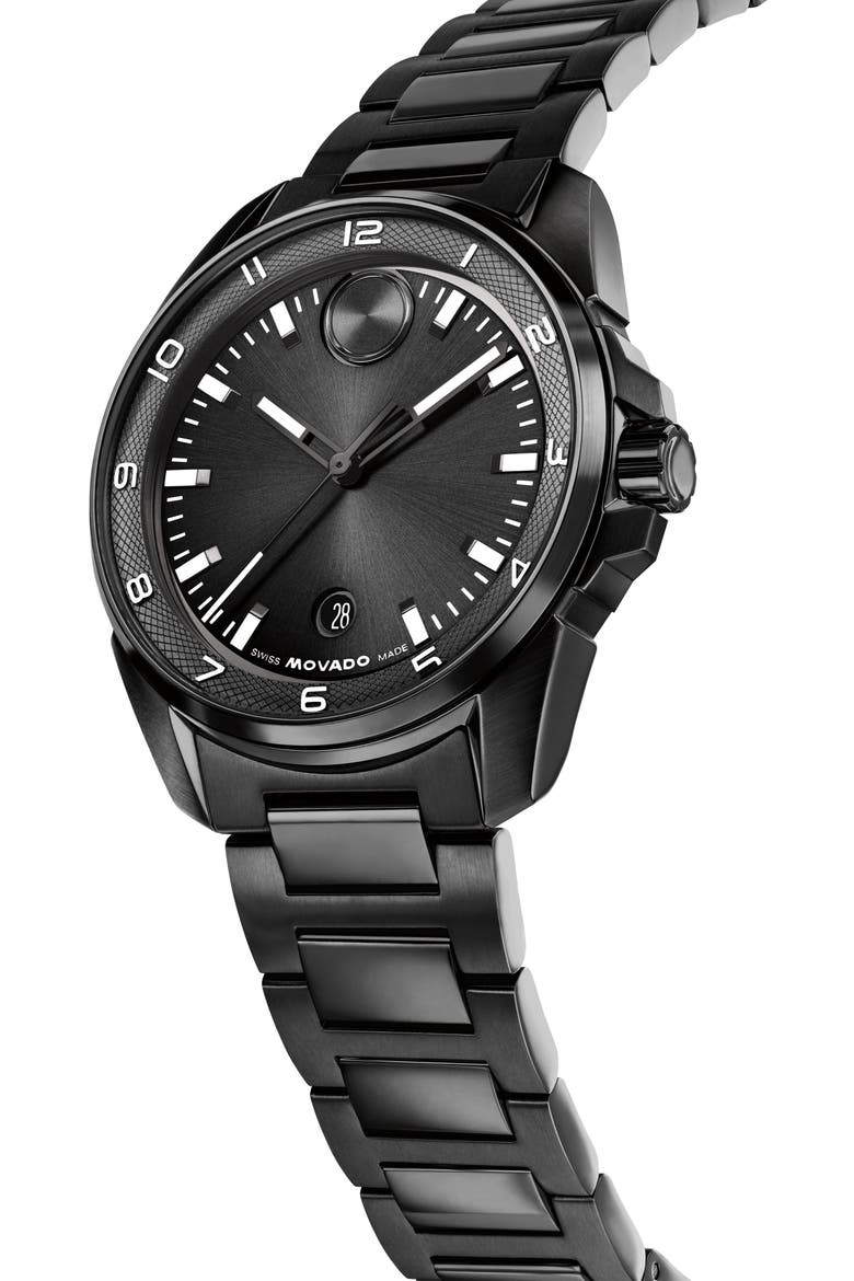 Bold Verso S Bracelet Watch, 42mm, Alternate, color, BLACK