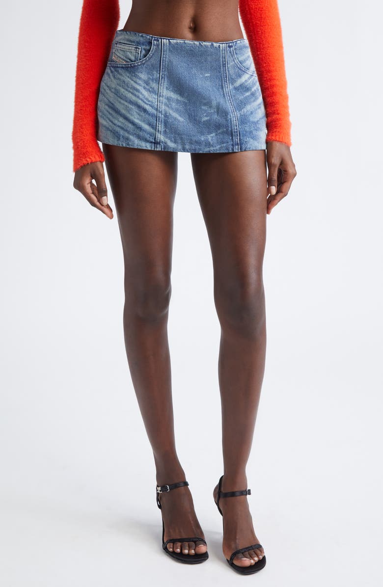 DIESEL<sup>®</sup> De-Nora-Fsh Denim Miniskirt, Main, color, Denim