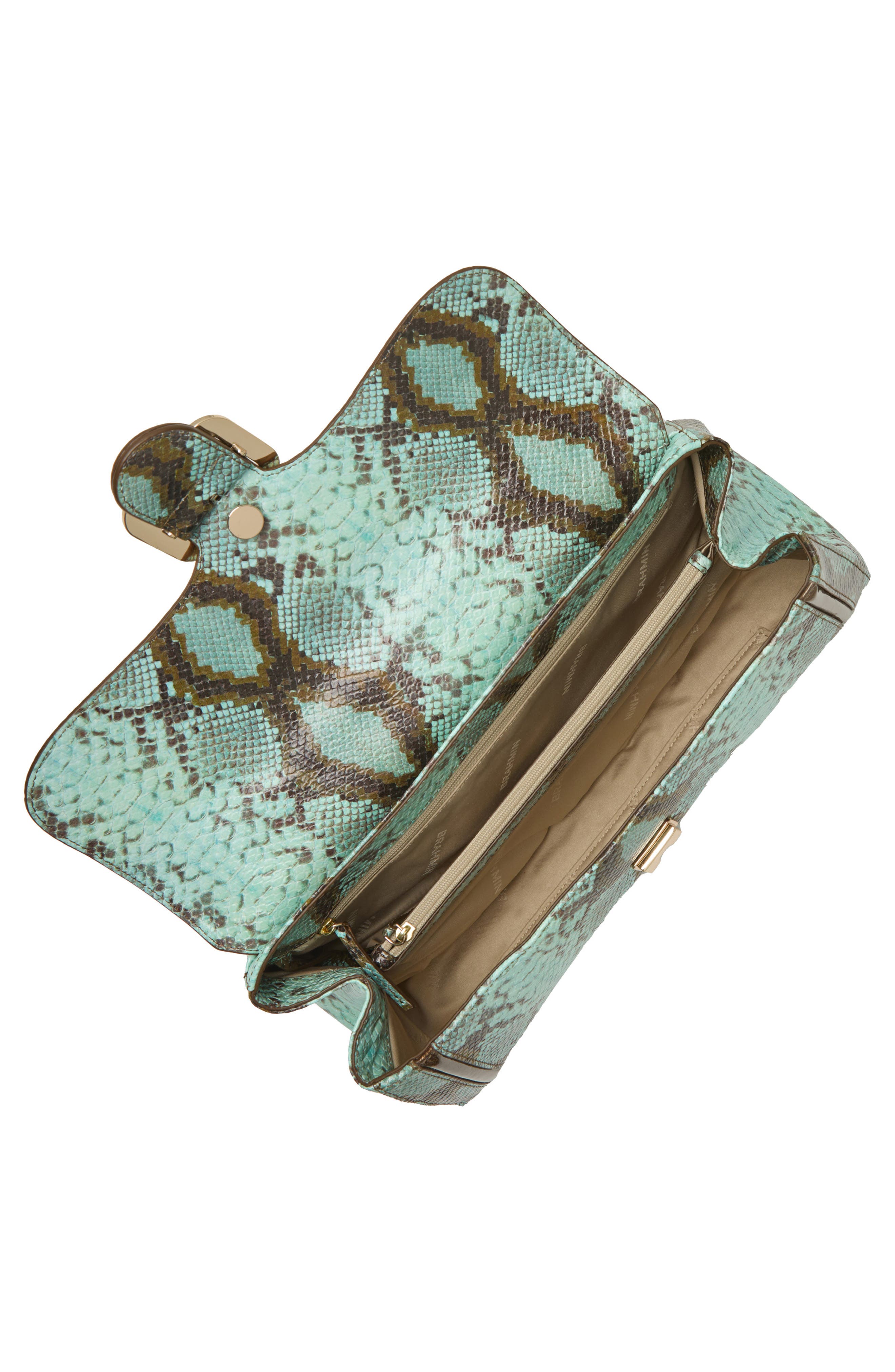 Brahmin Dayan Snake Embossed Leather Top Handle Bag, Alternate, color, 