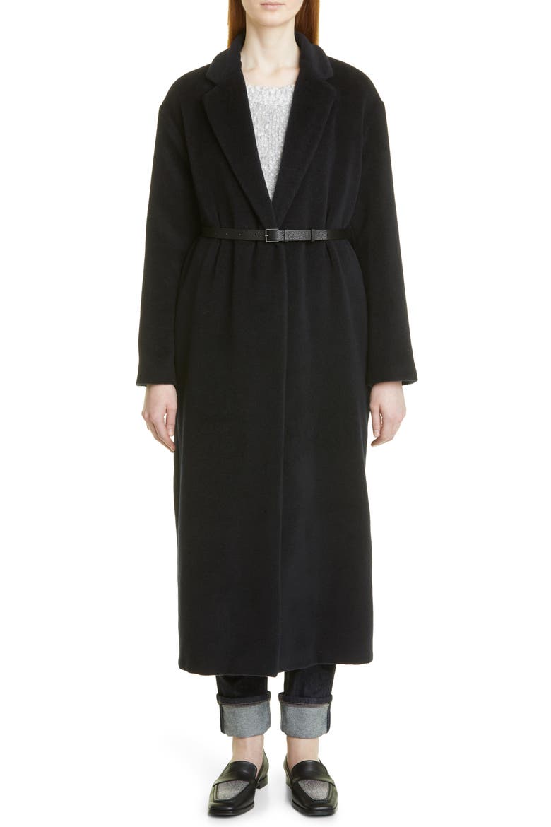 Belted Wool Wrap Coat, Main, color, BLUE