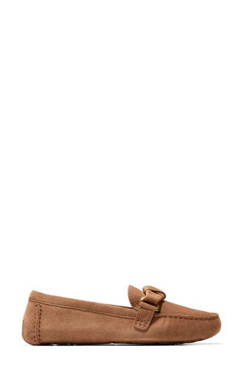 Cole Haan Emmie Knot Driver In Golden Honey Suede