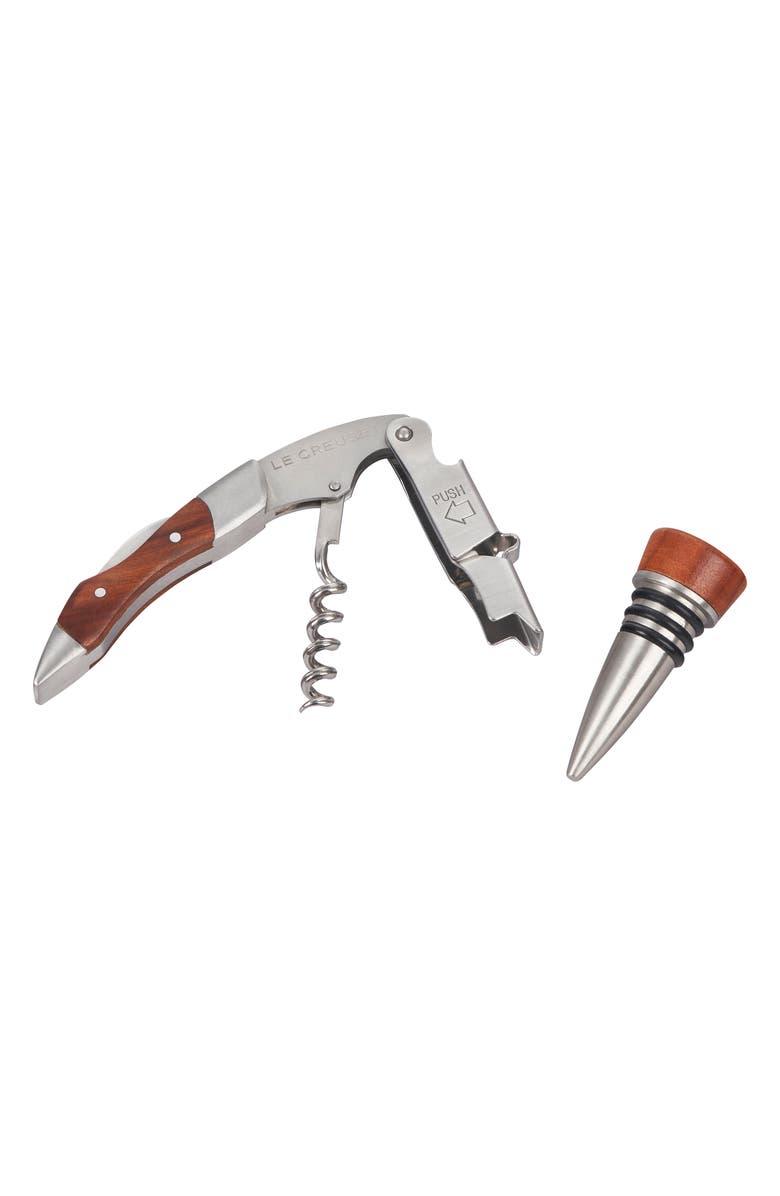 Le Creuset Rosewood Waiter’s Friend & Stopper Gift Set, Alternate, color, Silver