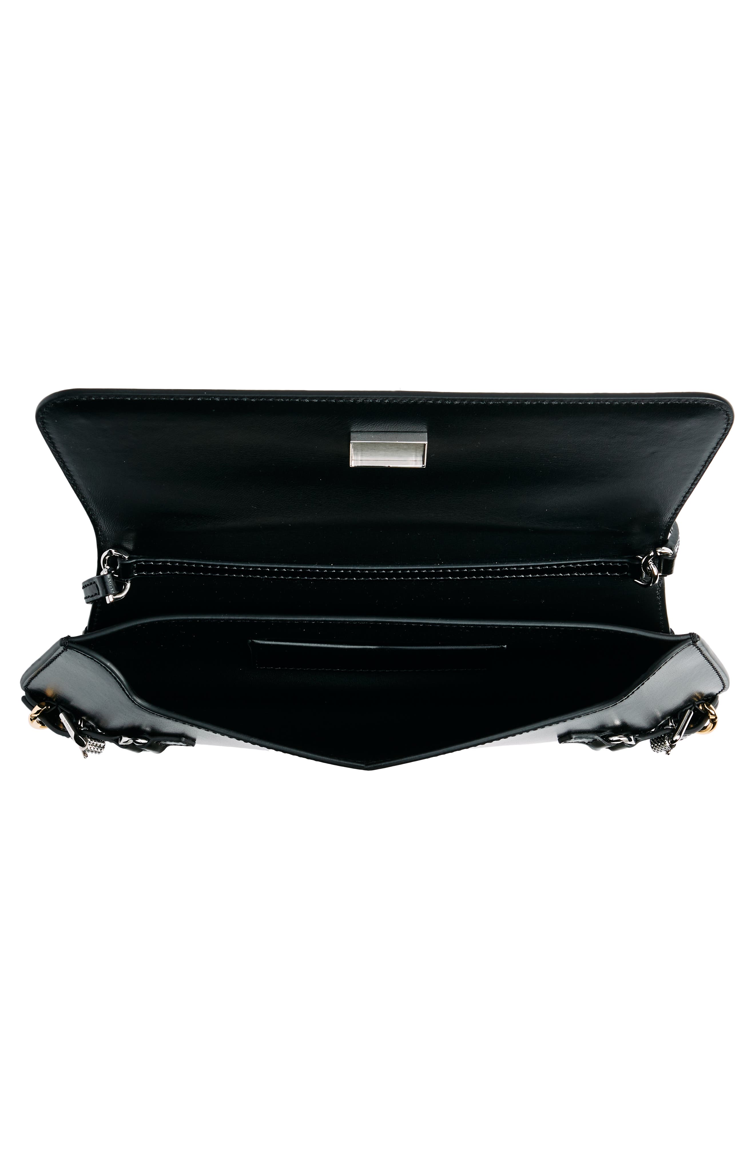 Givenchy Voyou Croc Embossed Leather Shoulder Bag, Alternate, color, 