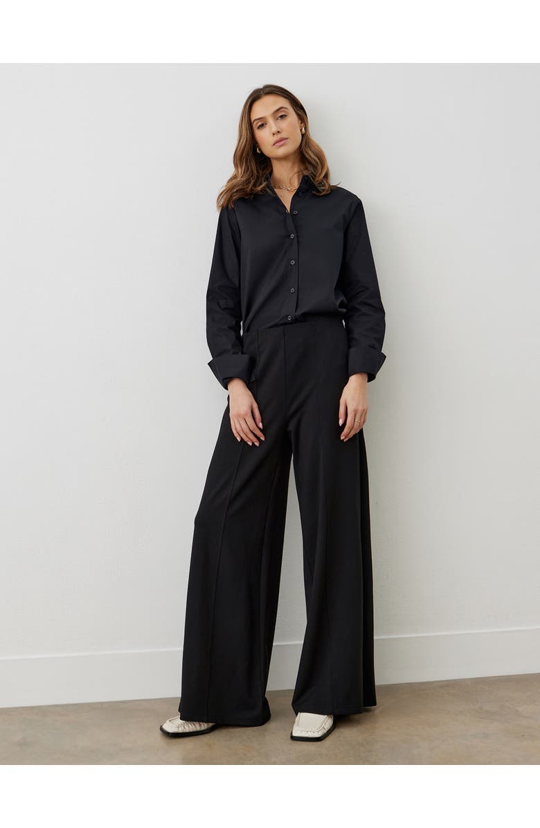 Finery London Matilda Ponte Jersey Pants, Alternate, color, Black