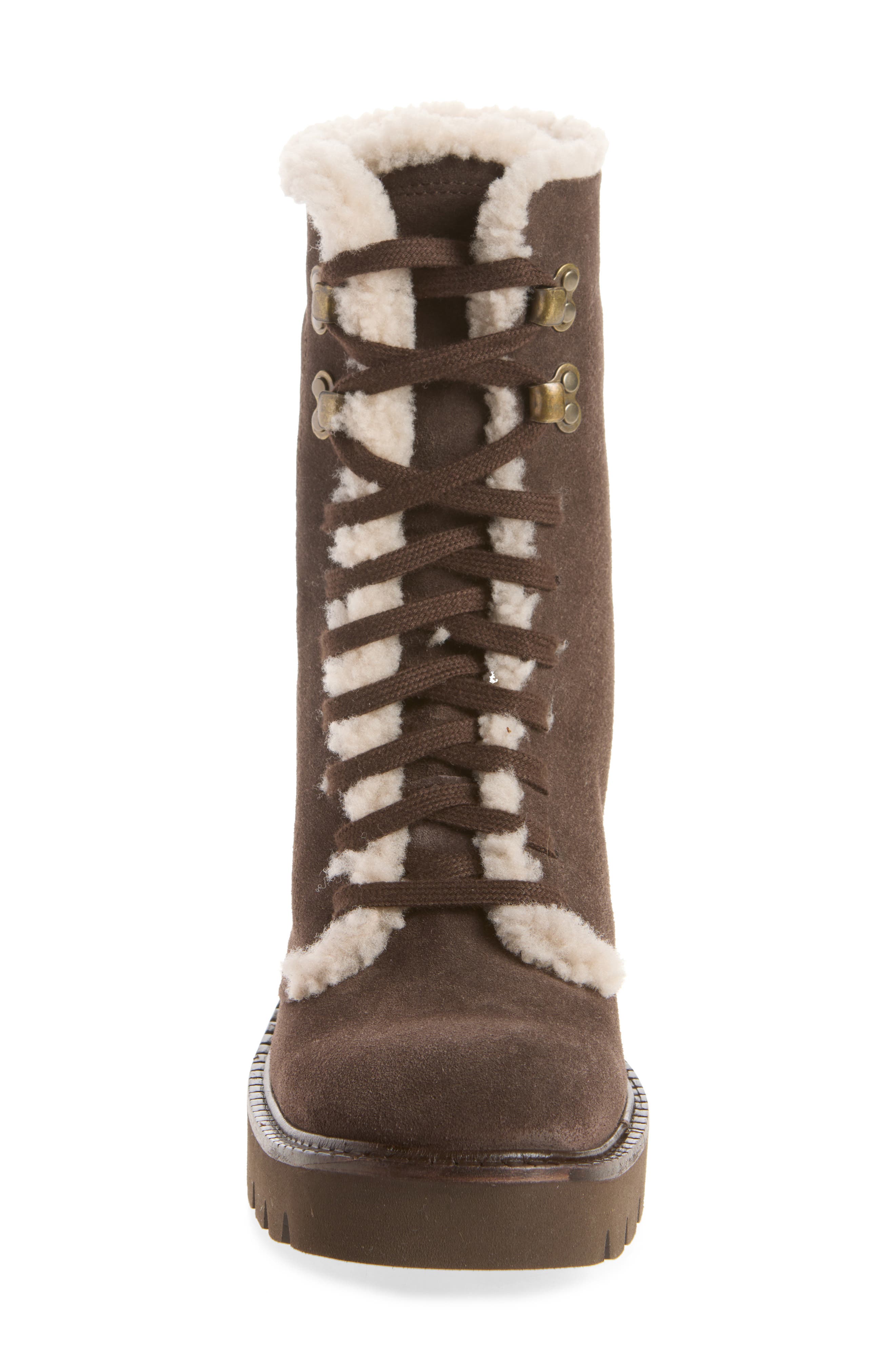 Zineta Shearling Lined Bootie, Alternate, color, BROWN VELOUR