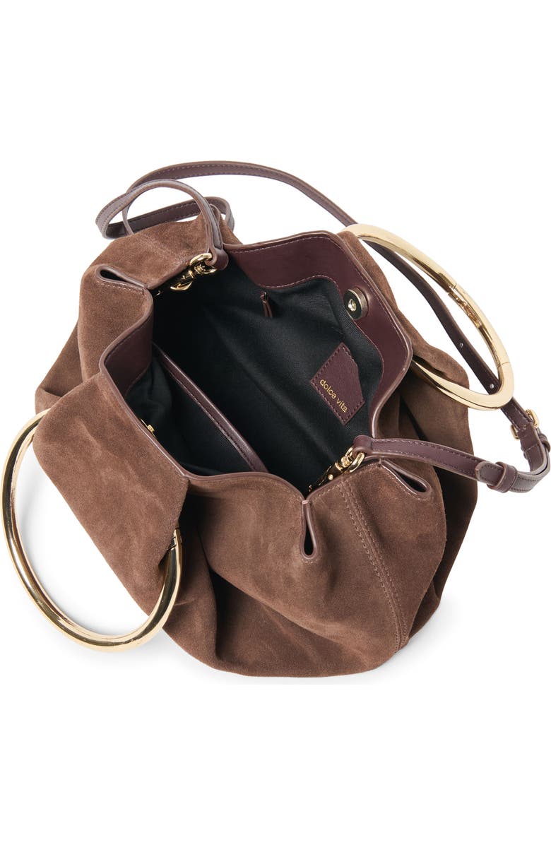 Dolce Vita Channing Suede Top Handle Bag, Alternate, color, Espresso