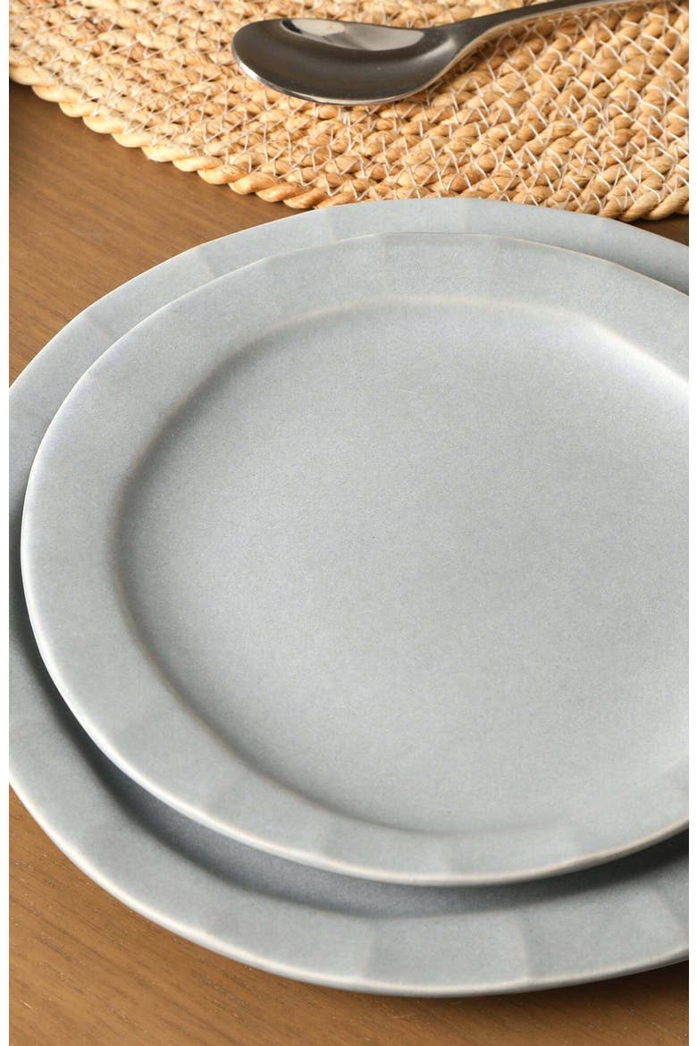 Oasis Stoneware 12-Piece Dinnerware Set, Alternate, color, Grey Blue
