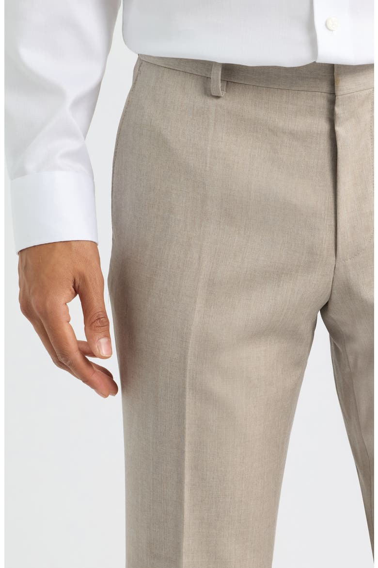 Genius Slim Fit Flat Front Wool Dress Pants, Alternate, color, BEIGE