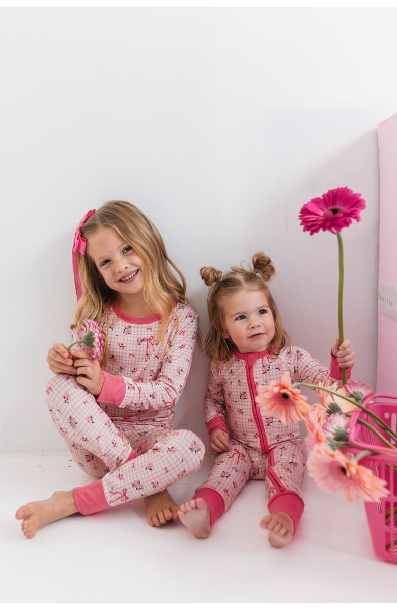 In My Jammers Charlotte Two-Piece Sleepwear Set, Alternate, color, Pink Floral Plaid