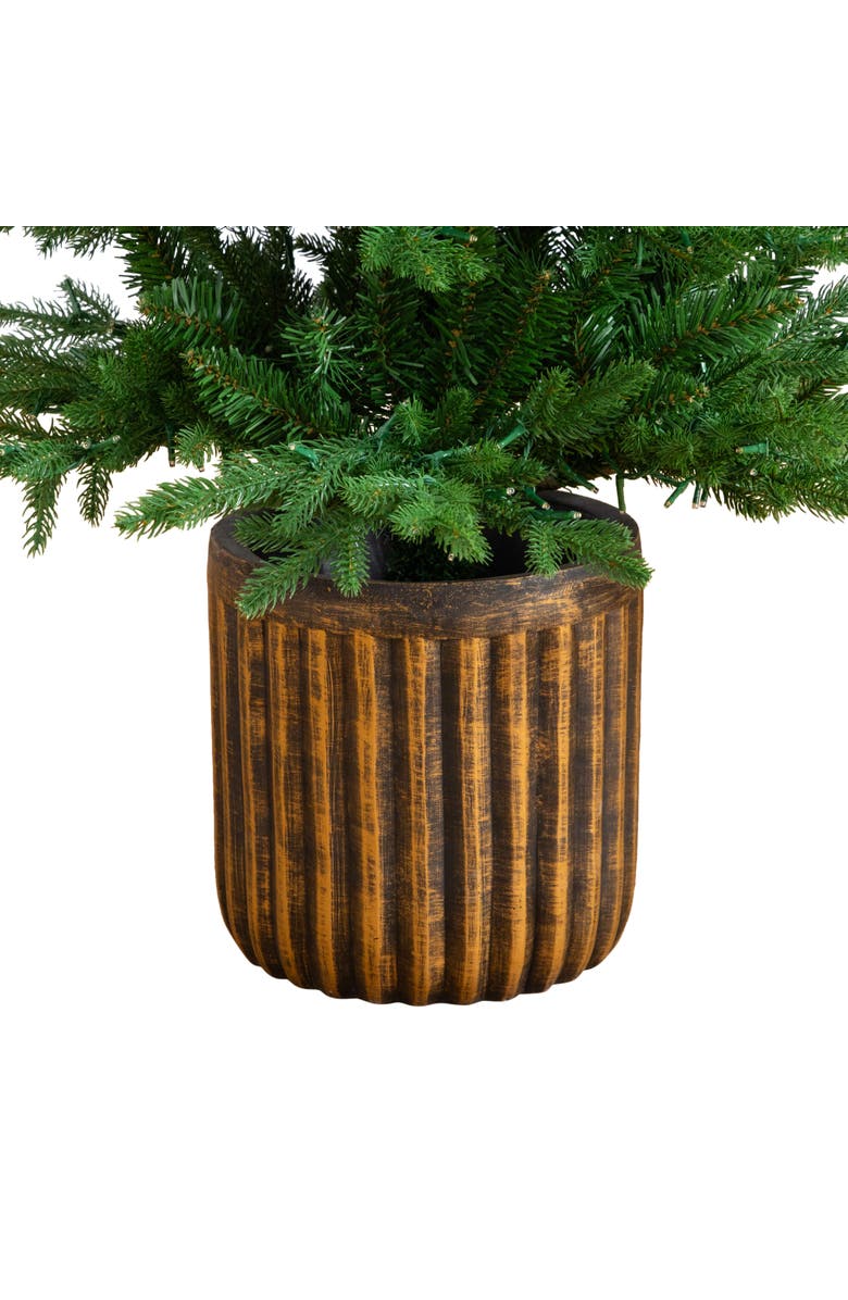 NEARLY NATURAL 4.5-ft Pre-Lit Artificial Christmas Tree in Decorative Planter with 400 Clear LED Lights, Alternate, color, 