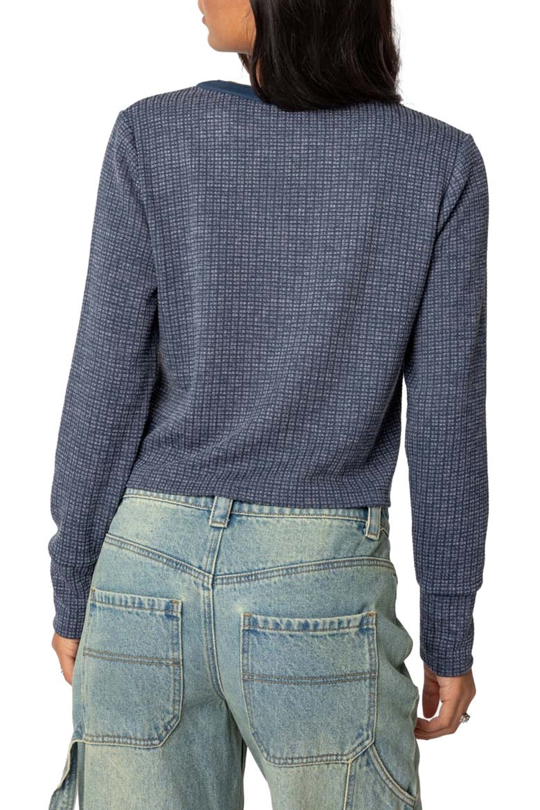 Ruth Waffle Knit Henley, Alternate, color, NAVY