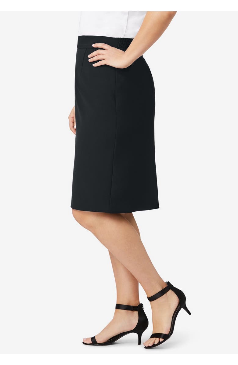 Jessica London Tummy Control Bi-Stretch Pencil Skirt, Alternate, color, Black