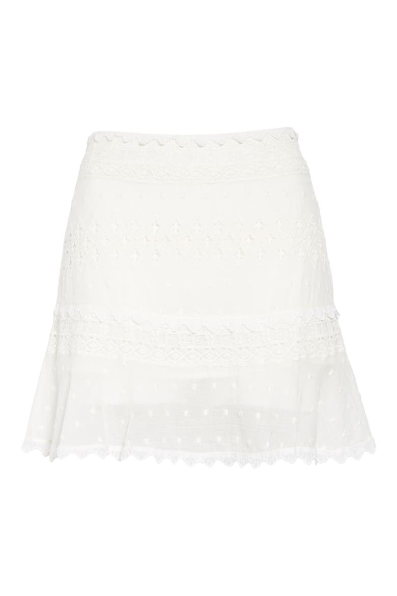 Embroidered Miniskirt, Alternate, color, IVORY