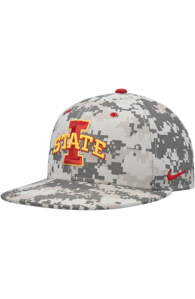 Nike Men's Nike Camo Iowa State Cyclones Aero True Baseball Performance Fitted Hat, Main, color, 