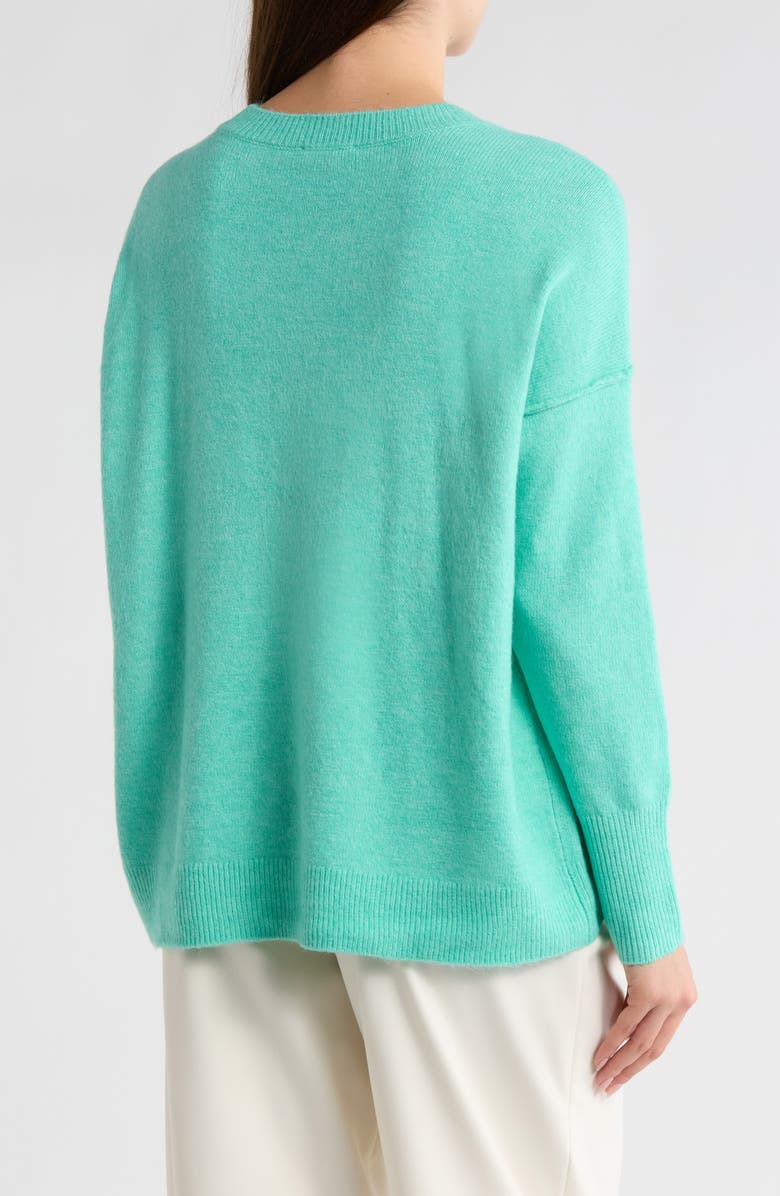 Vince Camuto Center Seam Crewneck Sweater, Alternate, color, Brilliant Aqua