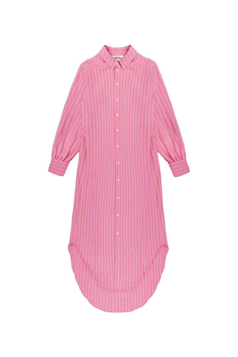 Long Sleeve Stripe Shirt Dress, Alternate, color, Pink