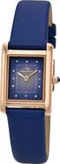 PORSAMO BLEU Karolina Diamond Leather Strap Watch, 21.5mm x 30mm