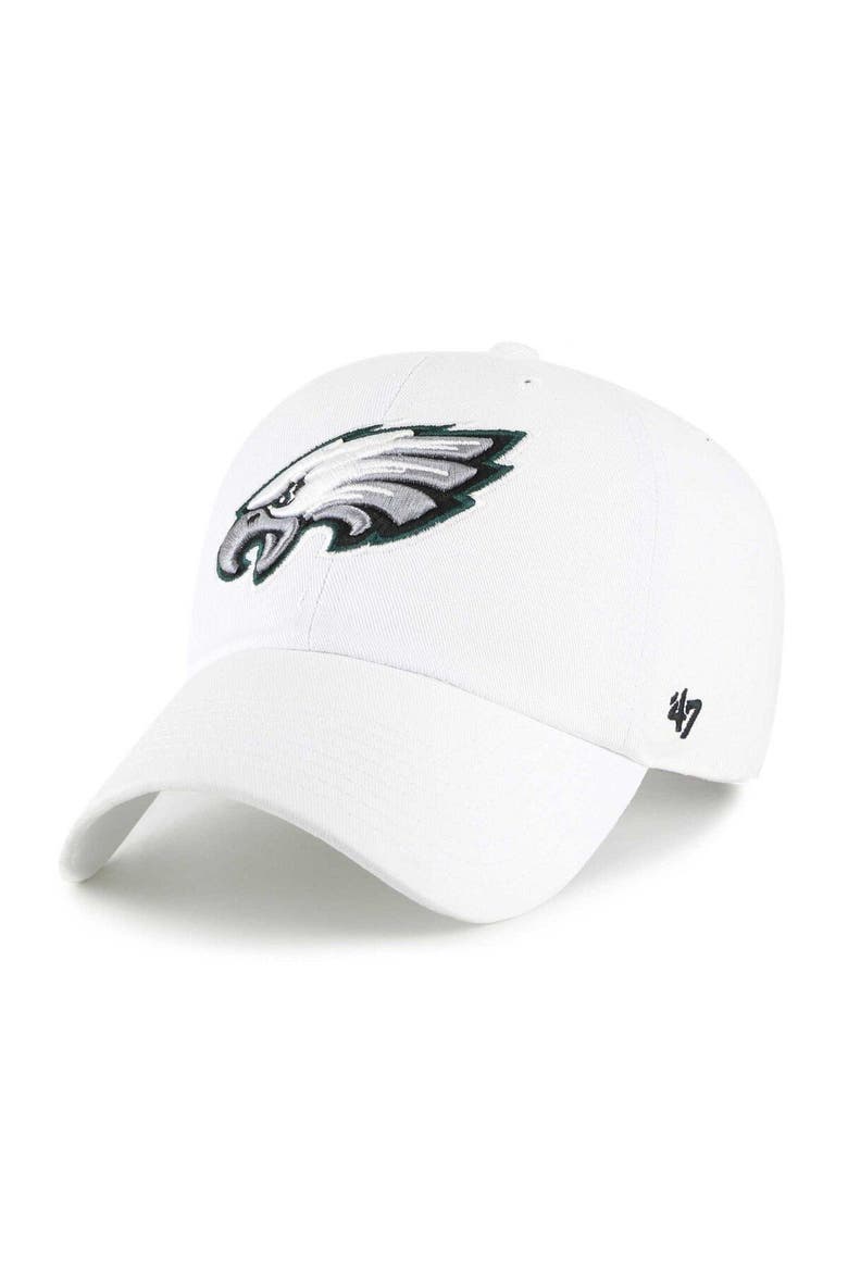 Men's '47 White Philadelphia Eagles Clean Up Adjustable Hat, Main, color, White