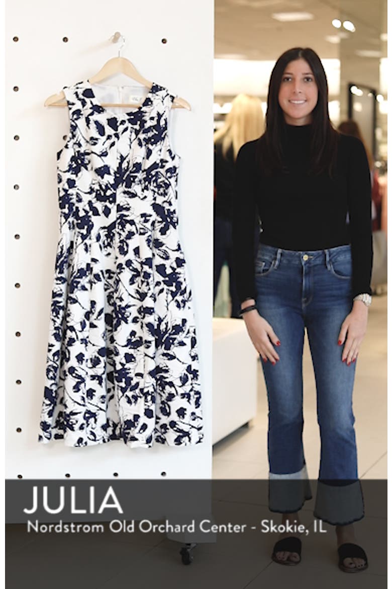 Floral Print Faille Midi Dress video