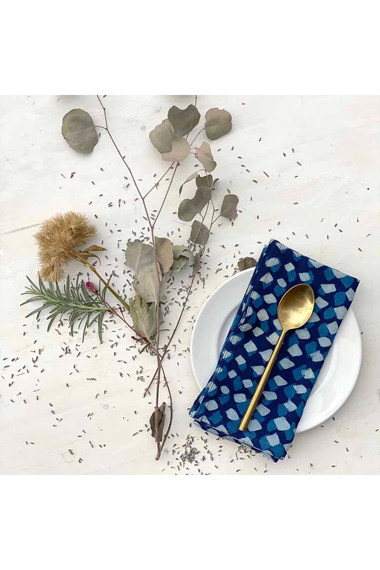 Artisan Printed Cloth Napkins, Alternate, color, Blue