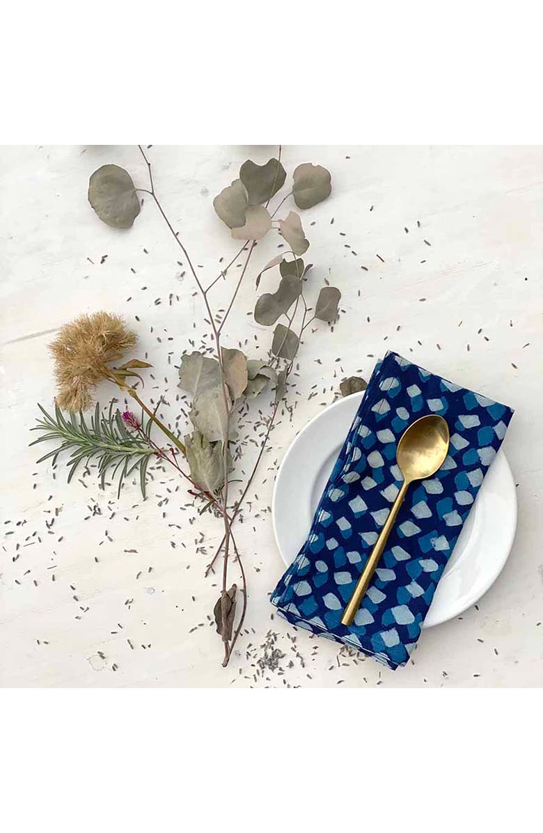 Ichcha Artisan Printed Cloth Napkins, Alternate, color, Blue