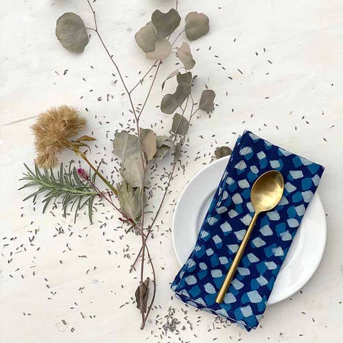 Ichcha Artisan Printed Cloth Napkins In Blue