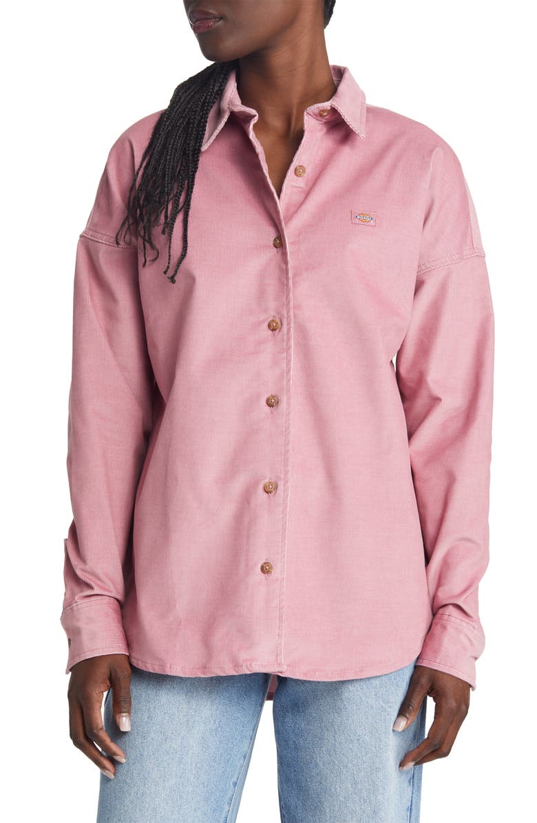 Dickies Oversize Corduroy Button-Up Shirt, Alternate, color,