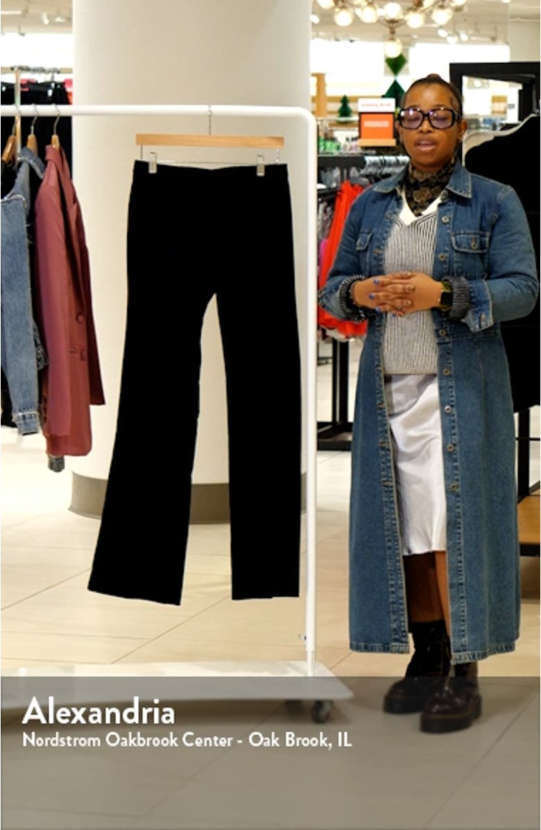 Demitria Stretch Velveteen Flare Leg Trousers, sales video thumbnail