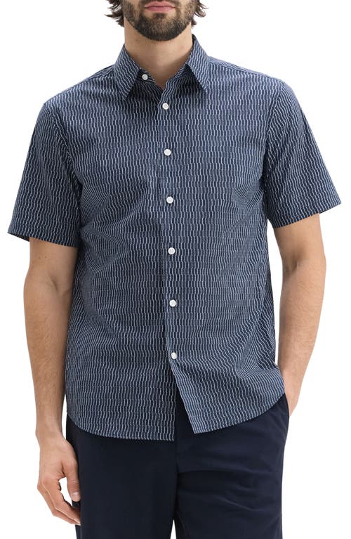 Theory Irving Regular Fit Short Sleeve Shirt In Blatic/fog