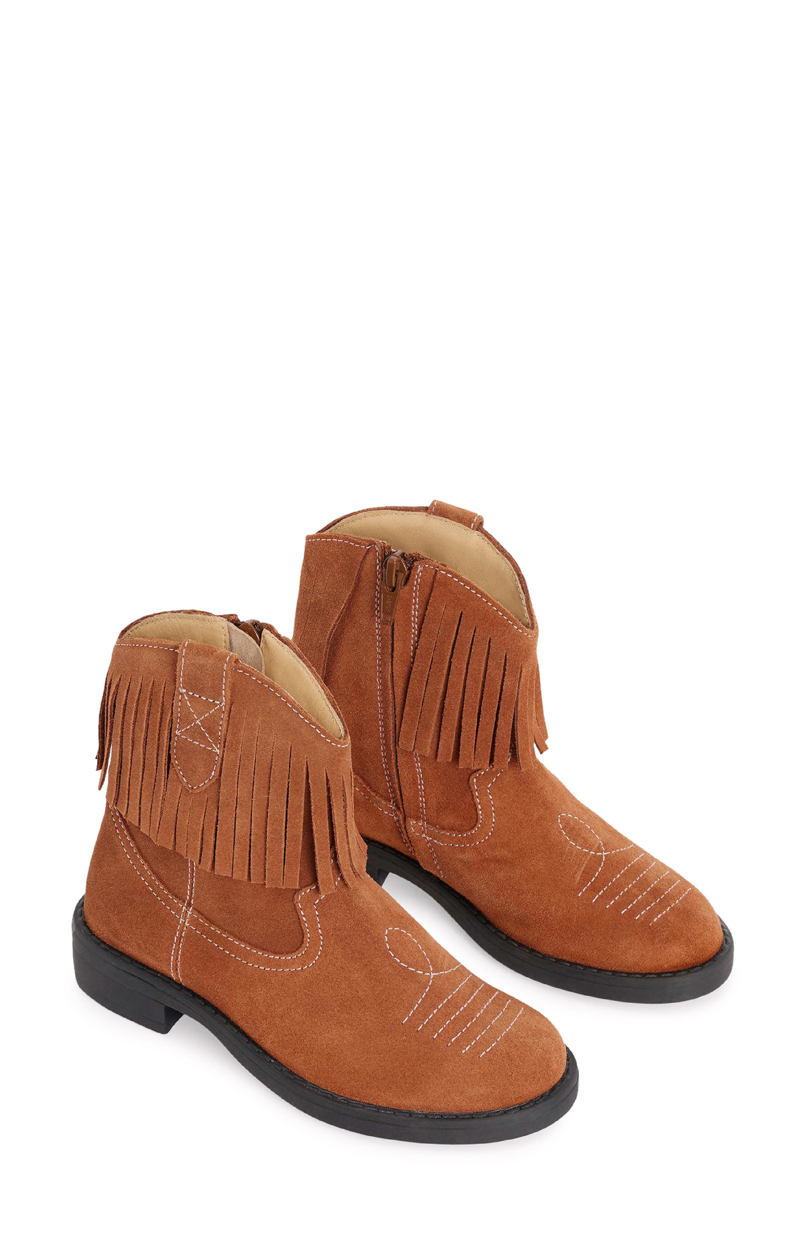 Kids' Fringe Western Boot, Main, color, TAN FRINGE