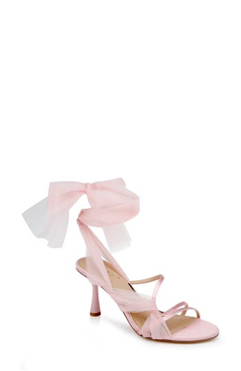Jewel Badgley Mischka Norris Ankle Wrap Sandal In Pink