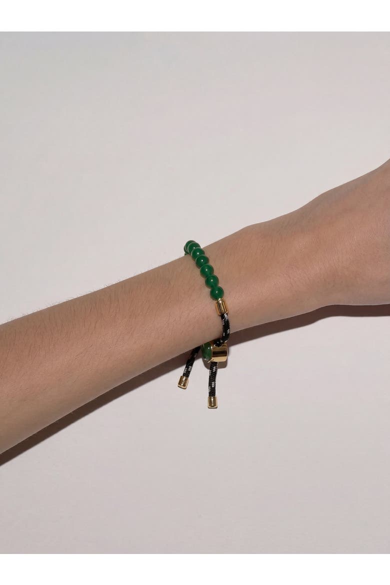 Paracord Jade Slider Bracelet, Alternate, color, Black