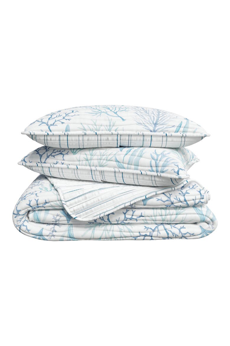 Navy Nautical Quilt Set, Main, color, WATERCOLOR CORAL