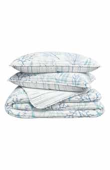 Woven & Weft Watercolor Coral Reversible Microfiber Quilt Set