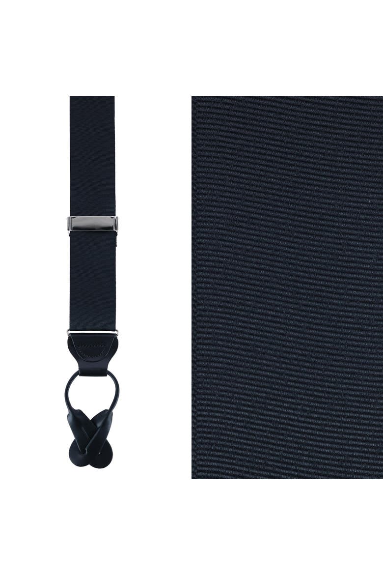 Big & Tall Phoenix Grosgrain Non Stretch Ribbon Button End Suspenders, Main, color, Black