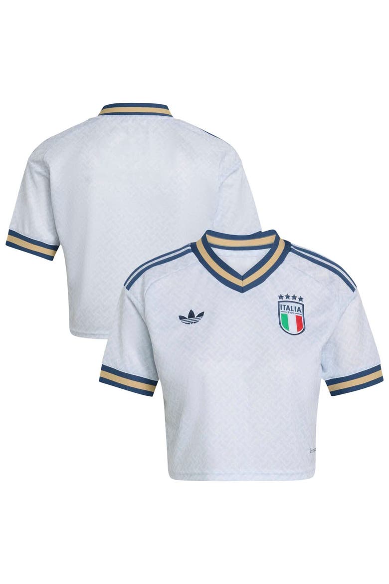Women's adidas  Light Blue Italy National Team 2026 Away Replica Cropped Jersey, Main, color, Light Blue