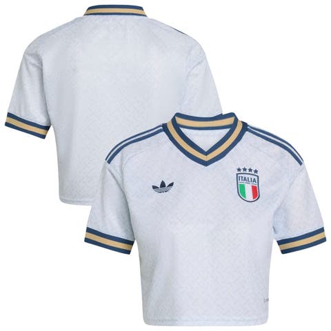 Women's adidas  Light Blue Italy National Team 2026 Away Replica Cropped Jersey