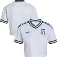 adidas Women's adidas Light Blue Italy National Team 2026 Away Replica Cropped Jersey