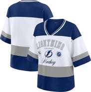 WEAR by Erin Andrews Women's WEAR by Erin Andrews Blue/White Tampa Bay Lightning Jersey Style Tee