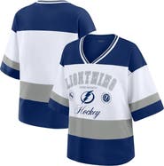 WEAR by Erin Andrews Women's WEAR by Erin Andrews Blue/White Tampa Bay Lightning Jersey Style Tee