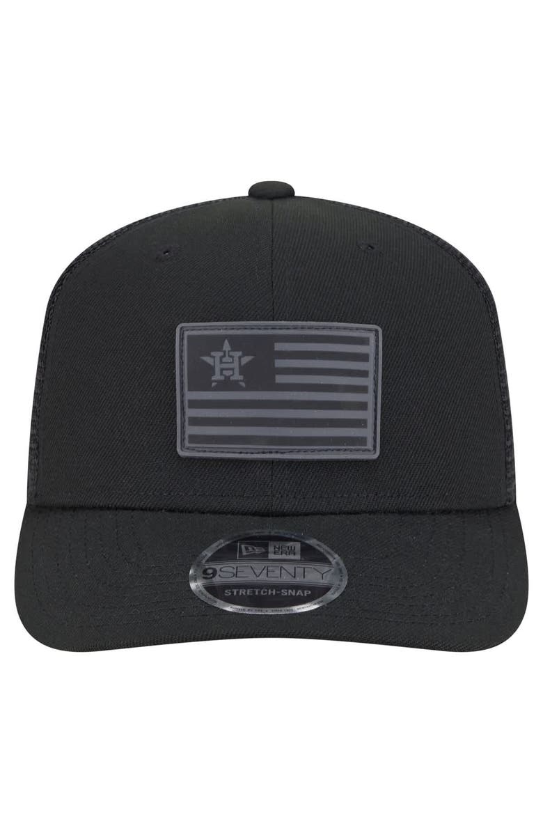 New Era Men's New Era Black Houston Astros Tonal Flag 9SEVENTY Stretch-Snap Hat, Alternate, color, 