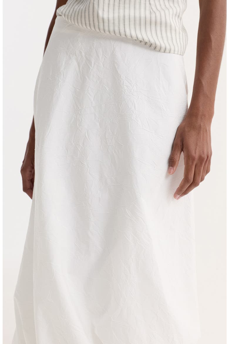 Twisted Crushed Cotton Blend Midi Skirt, Alternate, color, OPTIC WHITE