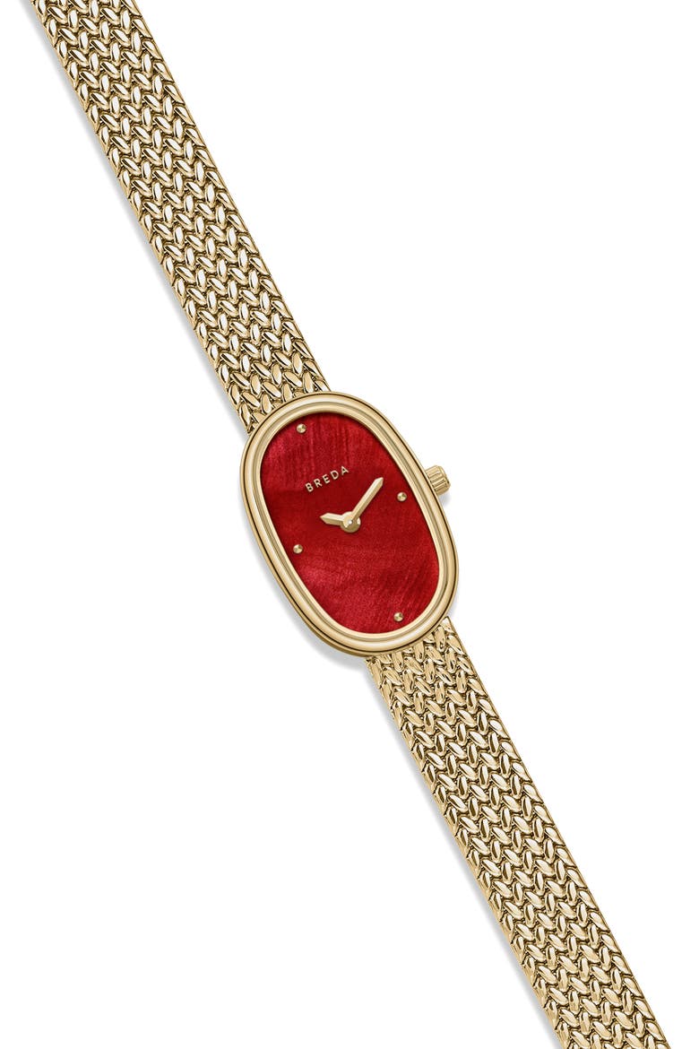 Jane Tethered Mesh Strap Watch, 18mm x 25mm, Alternate, color, GOLD
