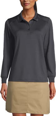 Lands' End School Uniform  Long Sleeve Rapid Dry Polo Shirt