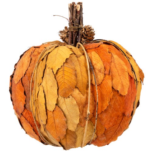 Northlight Layered Leaves Fall Harvest Pumpkin With Pinecones Decoration In Multi